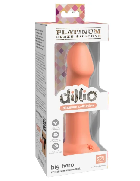 Dillio Platinum - Big Hero 6 Inch Dildo - Peach