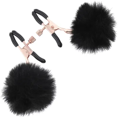 Sex Mischief Puff Nipple Clamps By Sportsheets Black Rose Gold