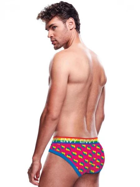 Envy Rainbow Heart Print Briefs