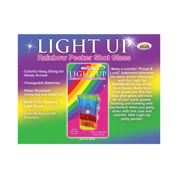 Light Up Rainbow Pecker Shot Glass
