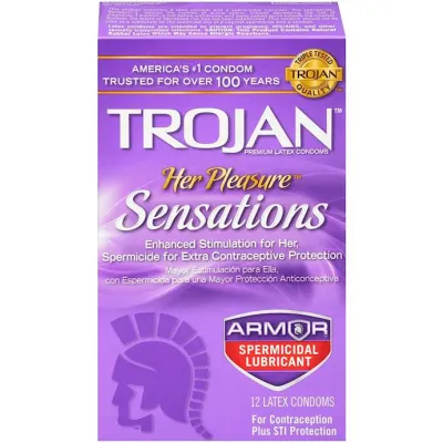 Trojan Her Pleasure Sensations Spermicidal 12 Pack 12