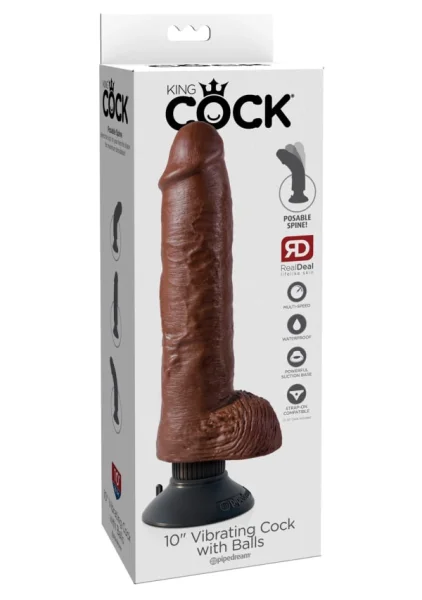 King Cock 10'' Vibrating Cock with Balls
