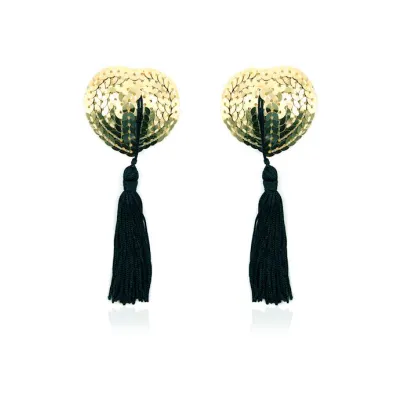 Love Heart Nipple Tassel Gold