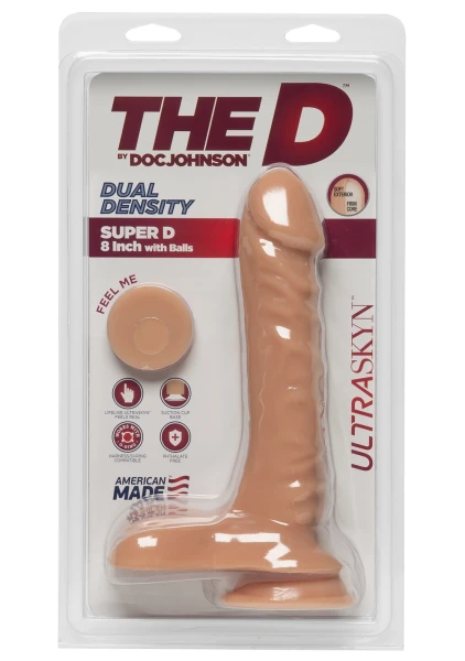 The D - Super D 8" Suction Cup Dildo by Doc Johnson - Chocolate