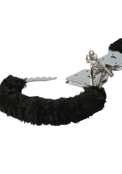 Sex & Mischief Furry Handcuffs By Sportsheets - Black