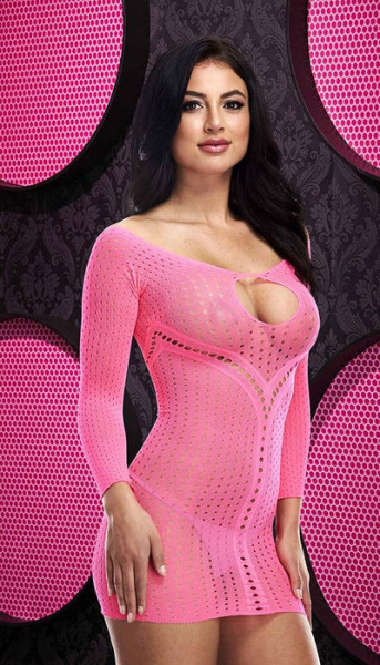 Long Sleeve Keyhole Mini Dress