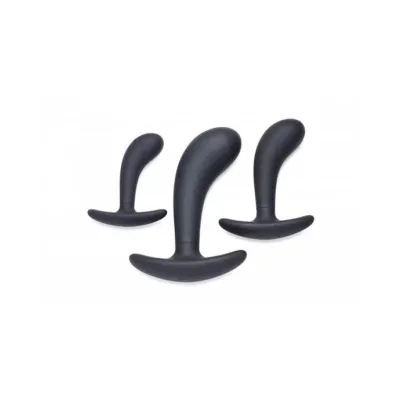 3 Piece Curved Anal Trainer Set Black 5 Inch