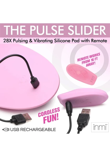 The Pulse Slider 28X Pulsing & Vibrating Silicone Pad W/ Remote