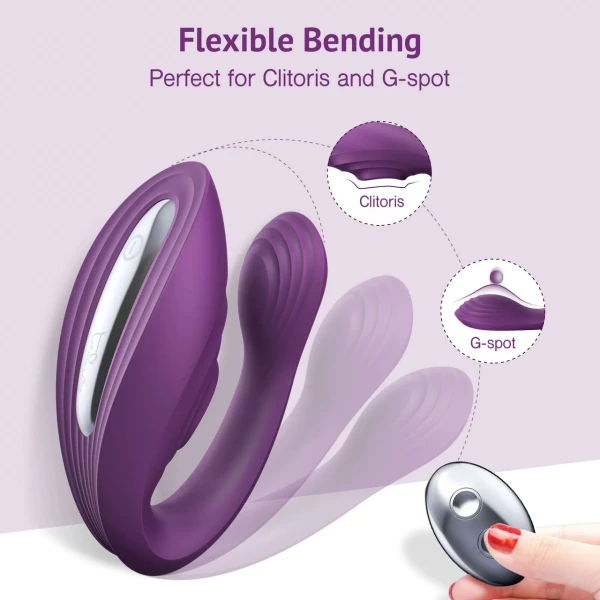 Tracy’s Dog Nina Dual Stim Vibrator With Clitoral Tapper, Flexible Internal Stimulator & Remote - Purple