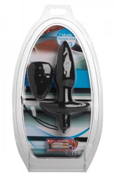 Jet Black Silicone 7 Mode Remote Anal Plug — image 4 of 4