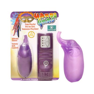 Mardi Gras Waterproof Egg With Silicone Elephant Sleeve Purple