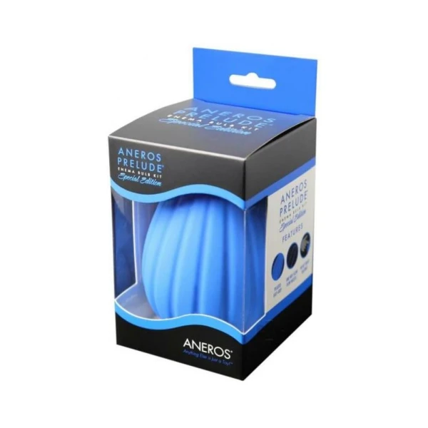 Anal Douches: Aneros Prelude Enema Bulb Kit Special Edition Blue