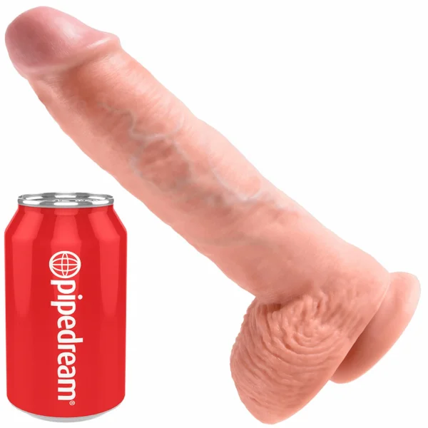 King Cock 10" Suction Cup Cock With Balls - Vanilla