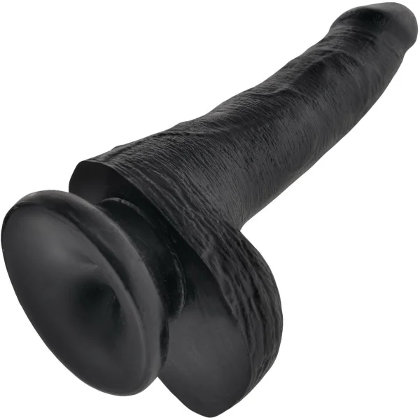 King Cock 6" Suction Cup Dildo With Balls - Black