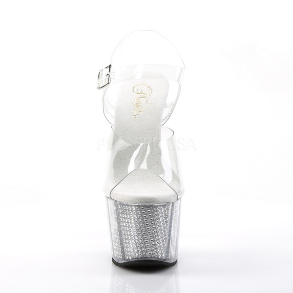 7 inches Heel, 2 3/4 inches PF Sandal W/Simulated RS Filled Bottom — image 6 of 8