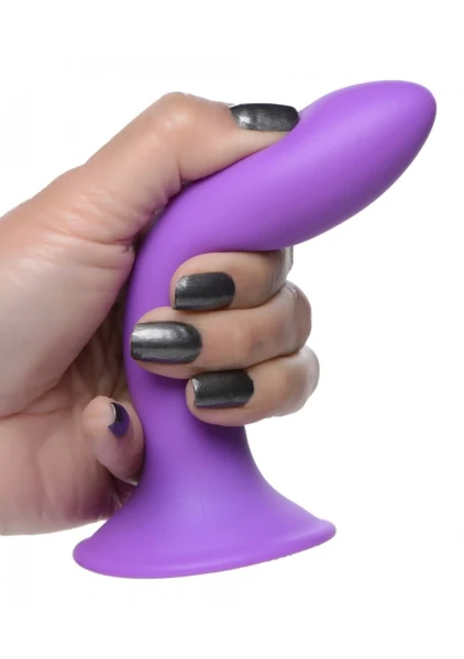 Squeeze-It Squeezable Slender Suction Cup Dildo - Purple