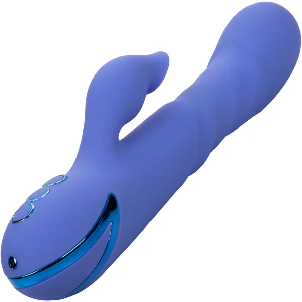 California Dreaming L.A. Love Thrusting Rabbit Style Silicone Rechargeable Vibrator by CalExotics