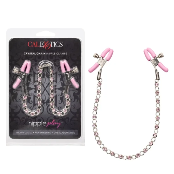 CalExotics Nipple Play Nipple Clamps with Crystal Chain