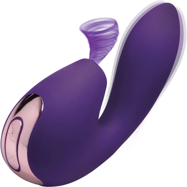 Shegasm Elevate Rechargeable Silicone G-Spot Vibrator With Clitoral Suction - Purple