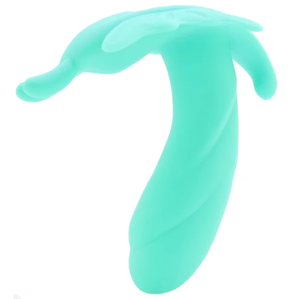 The Butterfly Effect Clitoral & G-Spot Teal Wearable Remote Vibrator By Evolved Novelties