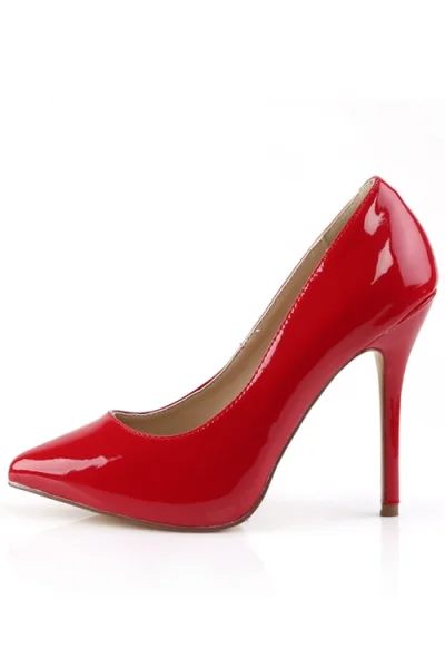 Amuse 5" Red Hidden Platform Classic Pump By Pleaser