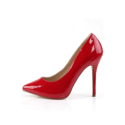 Amuse 5 Red Hidden Platform Classic Pump By Pleaser