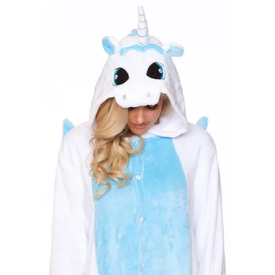 White Unicorn Adult Onesie Small