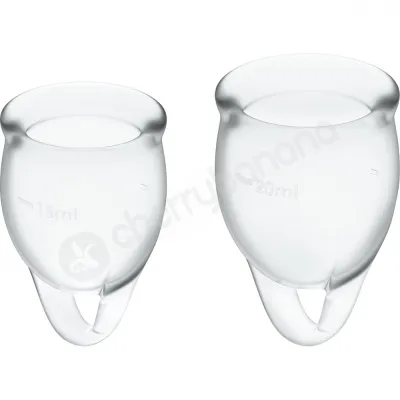Satisfyer Feel Confident Clear Menstrual Cups 2pk