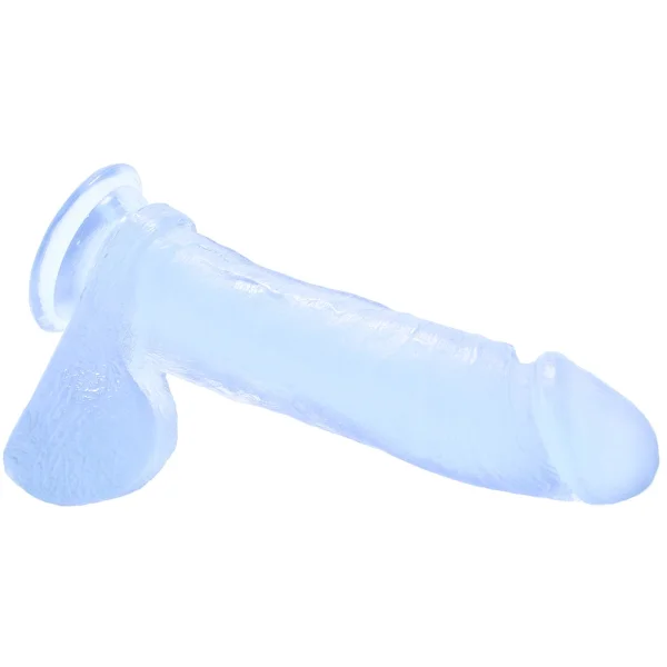 Crystal Jellies Ballsy Cock with Cup Clear 8 inch