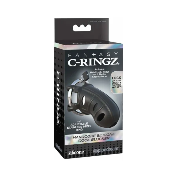 Fantasy C-Ringz Hardcore Silicone Cock Blocker Black