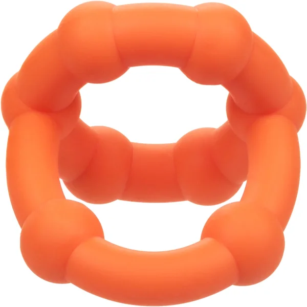 Alpha Liquid Silicone All Star Cock & Balls Ring By CalExotics - Orange