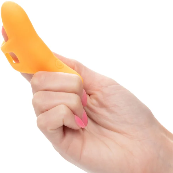 Neon Vibes - The Pleasure Vibe Rechargeable Silicone Finger Vibrator By CalExotics - Orange