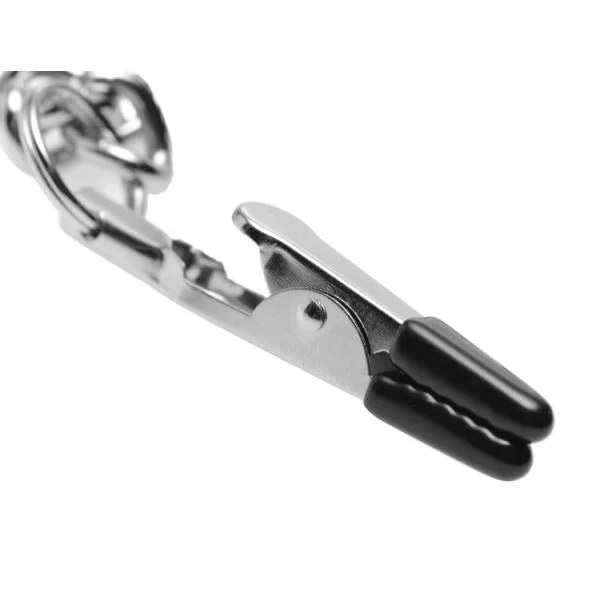 Chained Collar Nipple Clamps and Clitoris Clamps Set — image 4 of 6