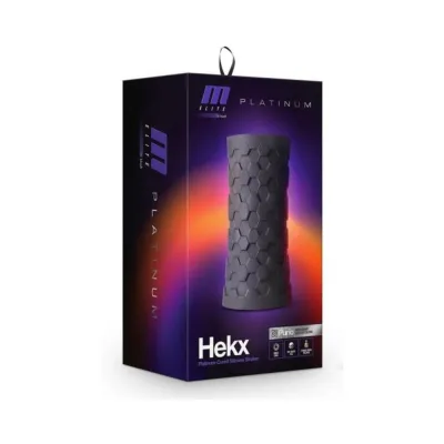M Elite Platinum Hekx Silicone Stroker Black