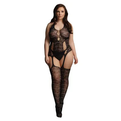 Le Desir Lace Suspender Bodystocking Queen Size