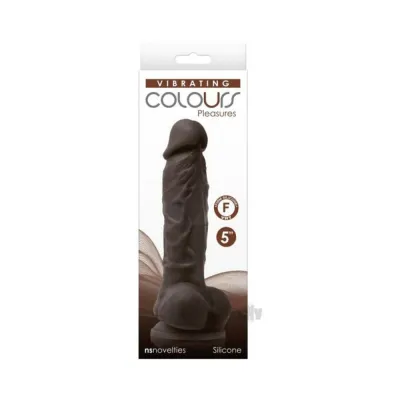 Colours Pleasures Vibrating 5 Dildo Dark Brown