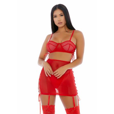 Put O ring On It Lingerie Skirt Set Red Romantic Lingerie