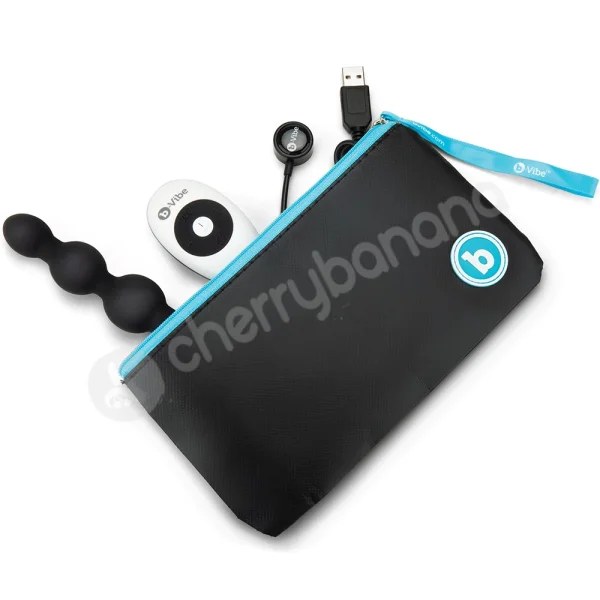 B-Vibe Triplet Black Flexible Silicone Vibrating Anal Beads