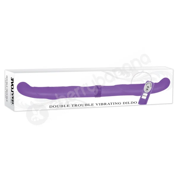 Double Trouble Purple Vibrating Dildo