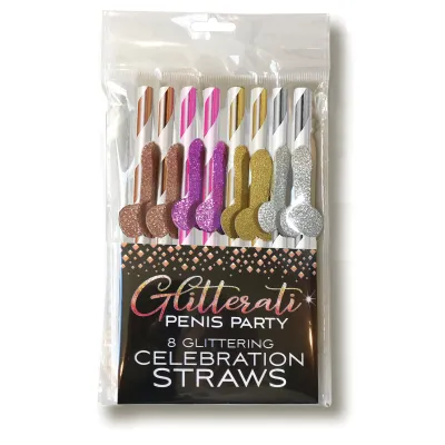 Glitterati Penis Party Celebration Straws 8 Count