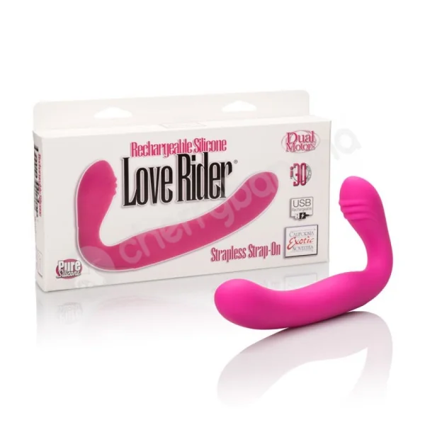 Pink Rechargeable Love Rider Strapless Strap-on