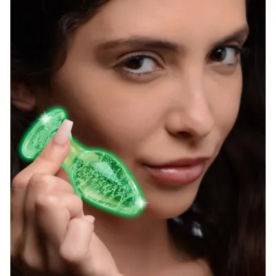 Glow in the dark Glass Anal Plug Small