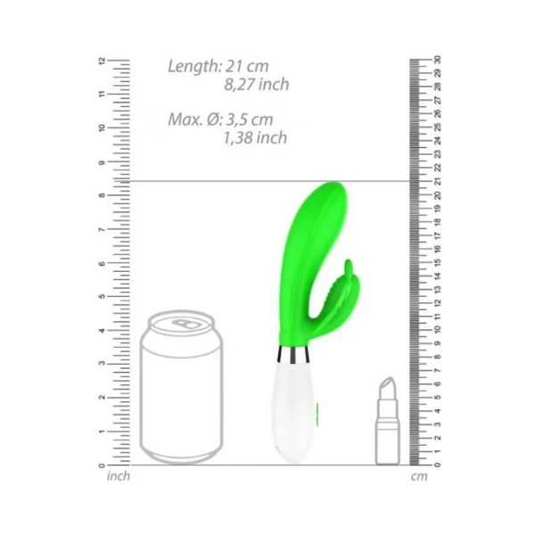 Luna Neon Alexios Ultra-soft Silicone Dual Stimulator Green
