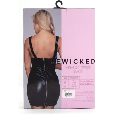 Be Wicked Miranda Wetlook Dress Medium Black