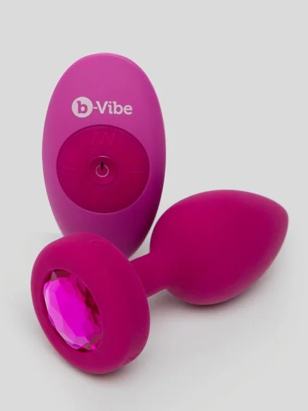 B-Vibe Remote Control Rechargeable Vibrating Silicone Jewelled Butt Plug — image 8 of 8