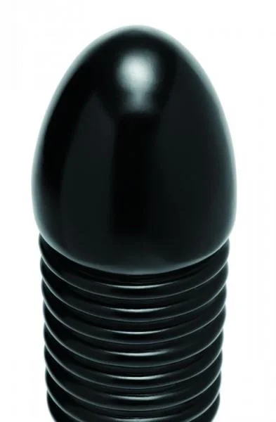 The Enormass Ribbed Plug With Suction Base Black