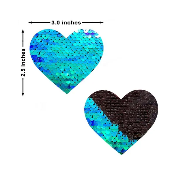 Neva Nude Pasty Heart Sequin Blue