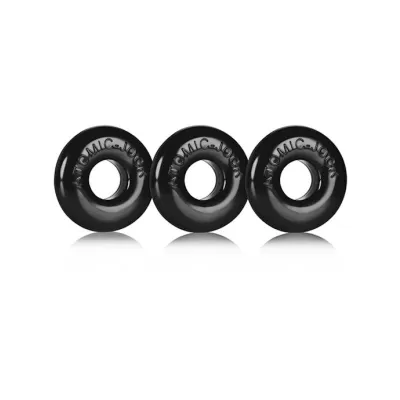 Ringer 3 pack Of Do nut 1 Rings Black