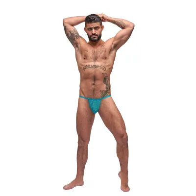Mesh Rib Posing Strap One Size Blue