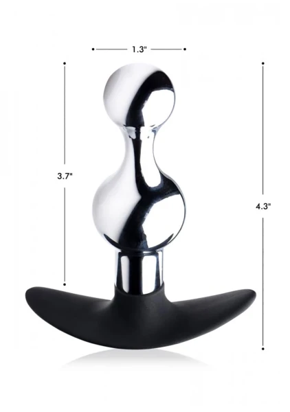 Dark Drop Metal and Silicone Beaded Anal Plug
